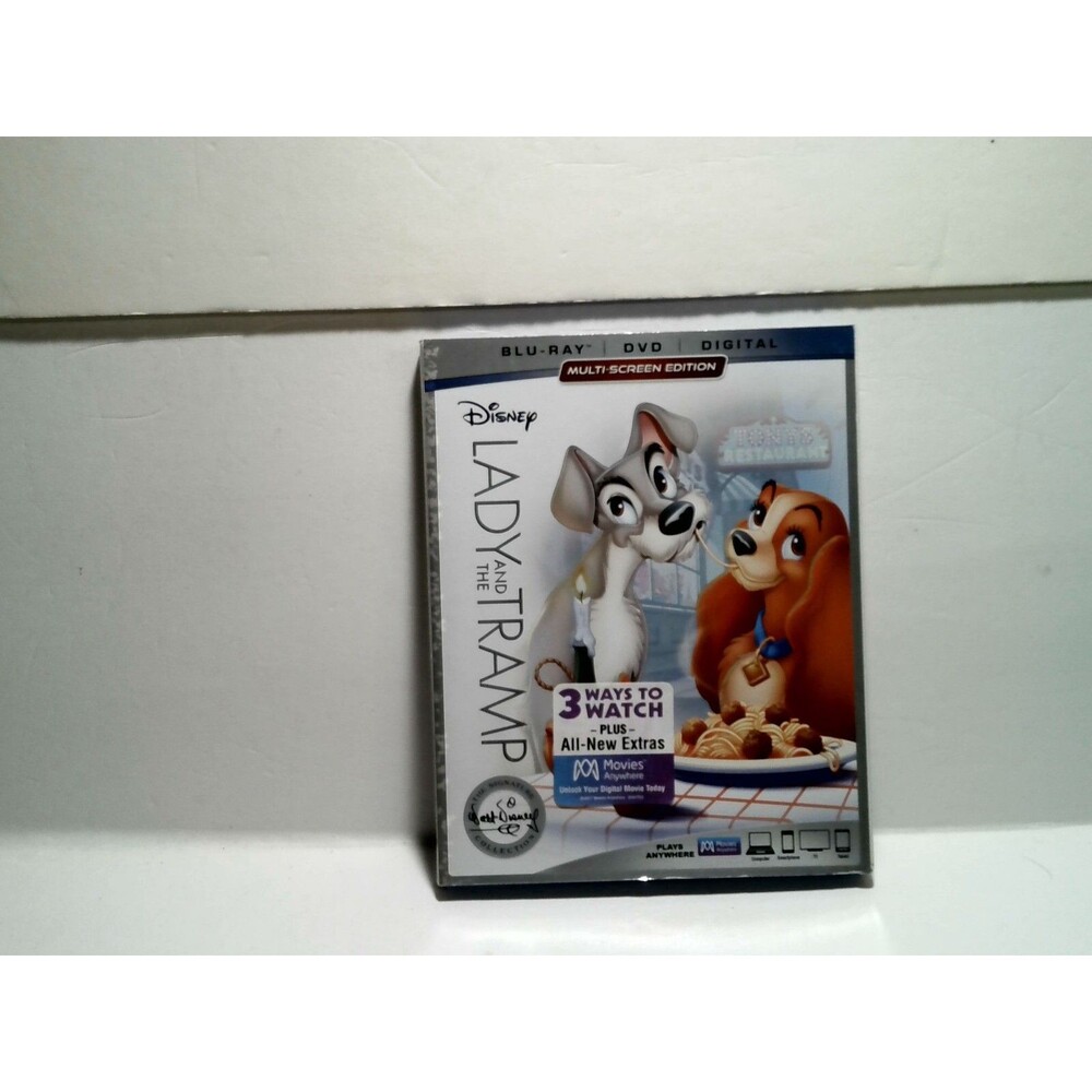 Lady & The Tramp Blu Ray 2018 Animated Action Adventure Dogs in Love W/slipcover